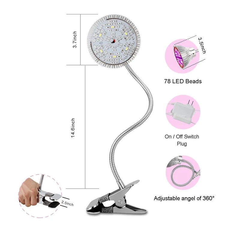 Imagem -05 - Full Spectrum Led Crescimento Vegetal Luz Integrado Multi-cabeça Suculenta Fill Light Indoor Flor e Vegetais