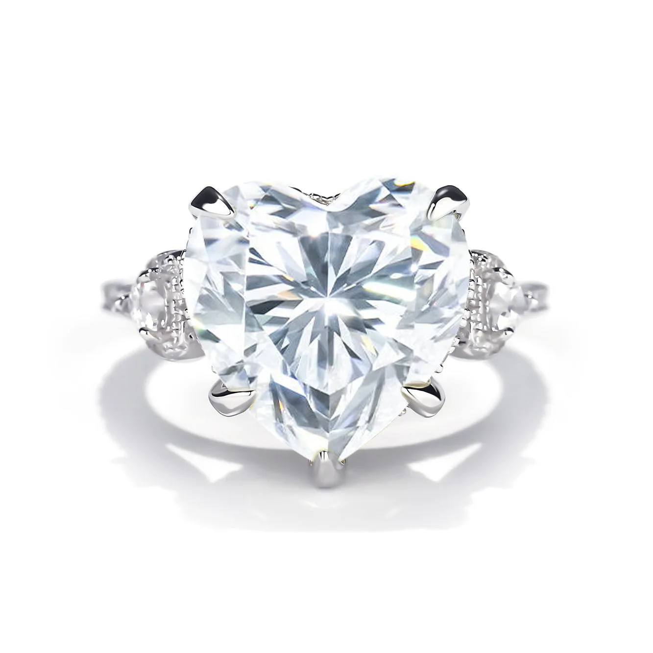 

Кольцо Butterflykiss 12x12 мм 6,0 карат с муассанитом в форме сердца и сертификатом S925, посеребренные кольца 18 карат для женщин, свадебный подарок, ювелирные изделия