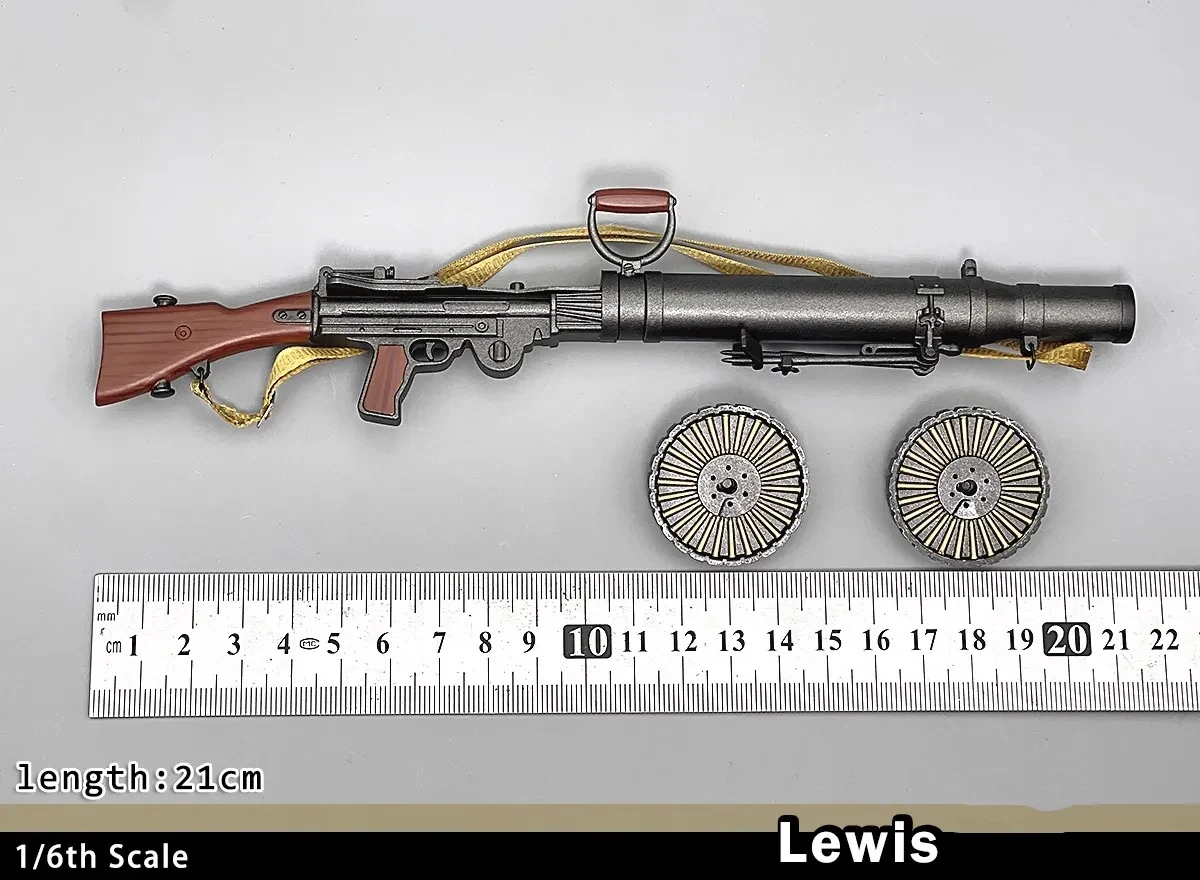 드래곤 1/6 군인 루이스 21CM 플라스틱 기관총 12'' 액션 피규어 모델 장난감 재고 있음
