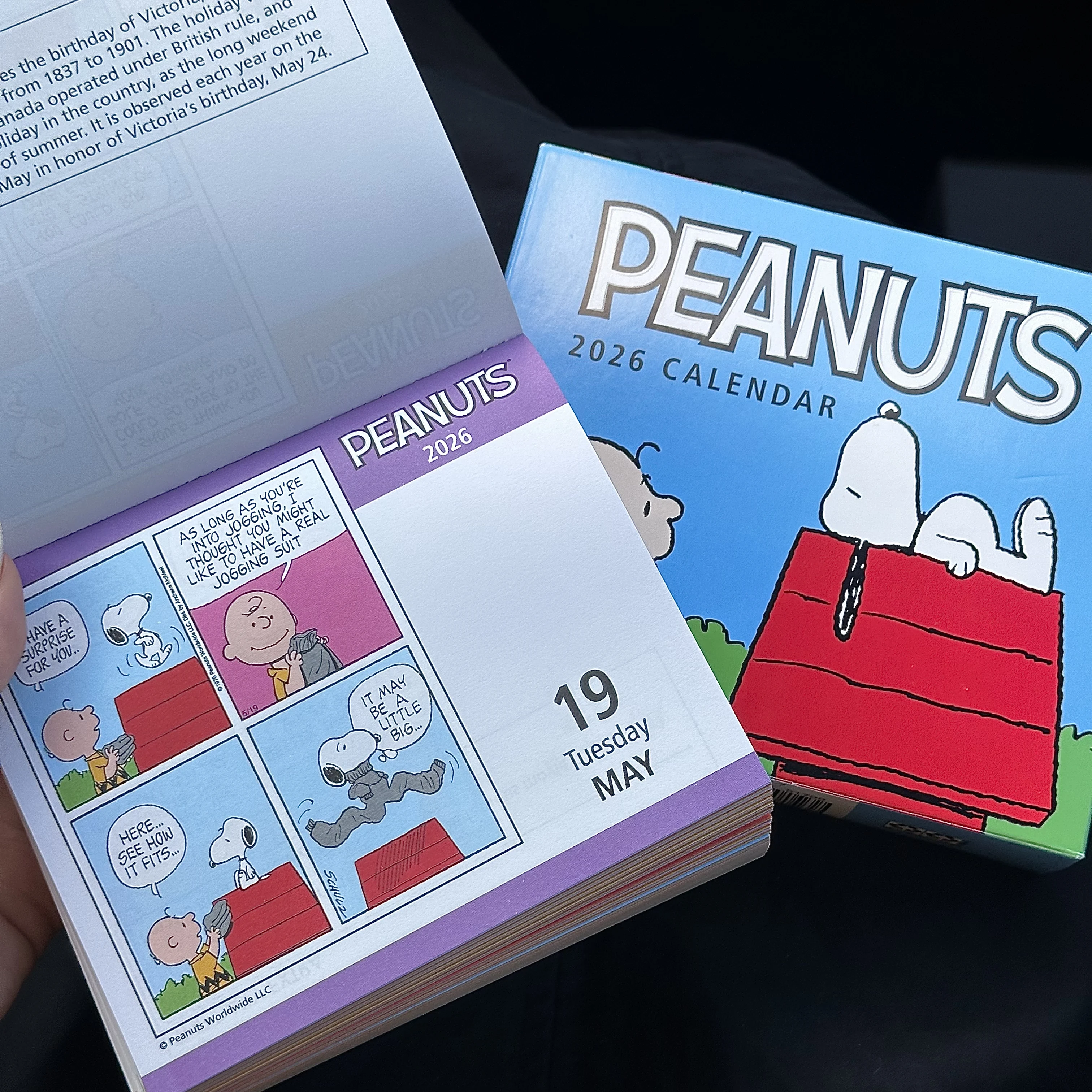 2026 Snoopy Calendário Anime Calendário de mesa Criativo Dos Desenhos animados Pingentes de papel rasgável Decoração de mesa Presentes de papelaria de escritório
