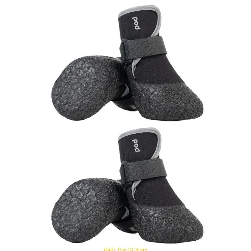 4pcs Antiskid Warm Dog Shoes Waterproof Dog Shoes Outdoor Walking Dog Shoes for Small Dog