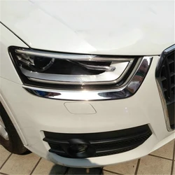 WELKINRY For Audi Q3 8U 1st Generation 2012 2013 2014 2015 ABS Chrome Car Head Front Lamp Light Eyelid Eyebrow Cover Trim