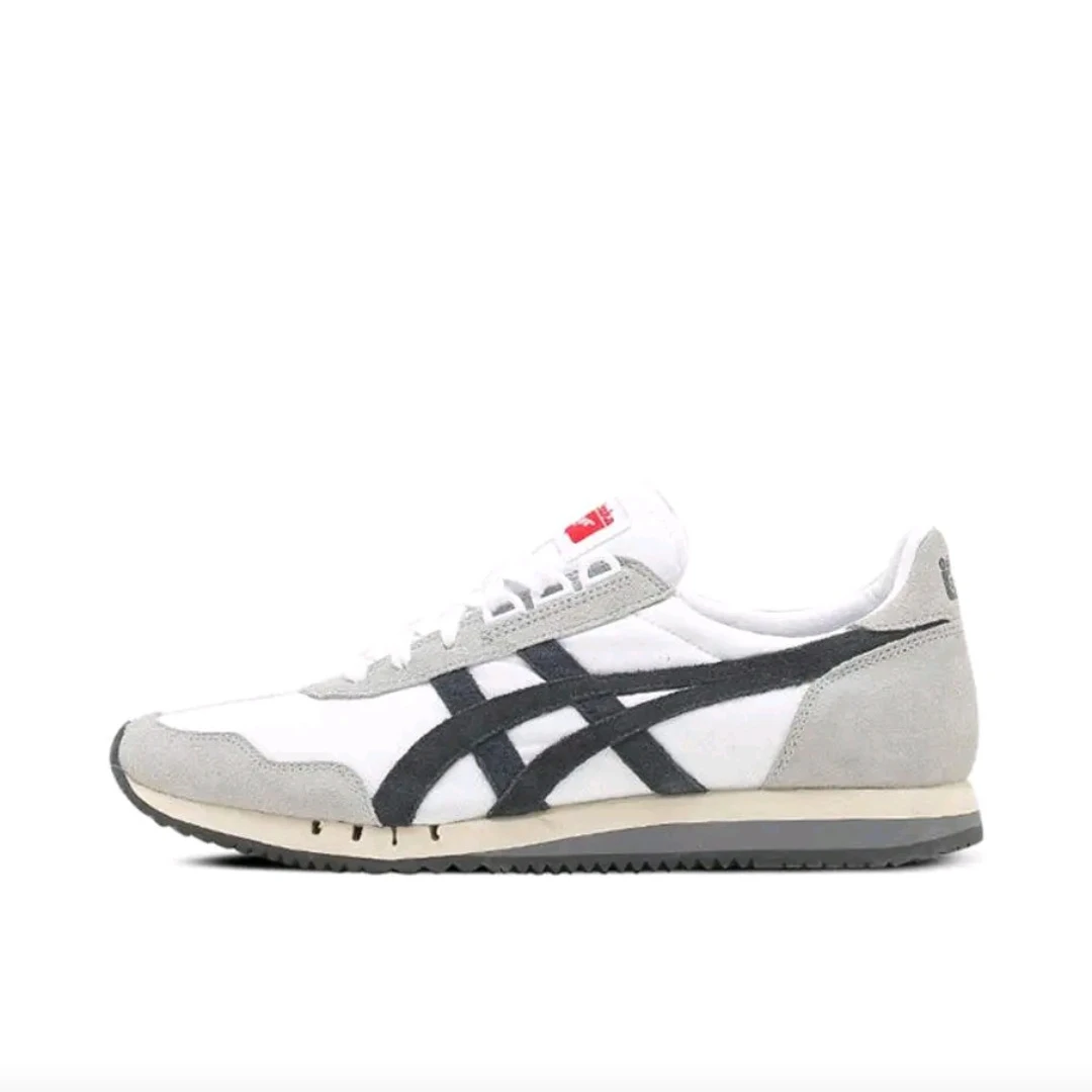 

Onitsuka Tiger Dualio Men's and Women's Running Shoes, Encapsulated, Energy-Return Sneakers, White/Black/Grey