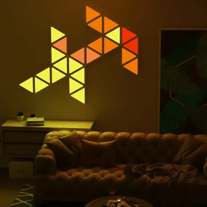 Triangle Wall Lamp Odd Glow Smart Lighting RGB Color Full Color Board IOS/Android Decoration Bar Smart Panel Lights