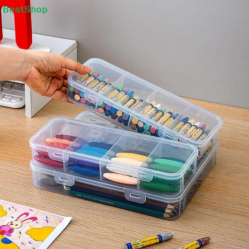 〔Q〕4 Compartmented Card Storage Box Pokers Card Storage Box Plastic Small Card Storage Box With Lid For Pokers Game Cards
