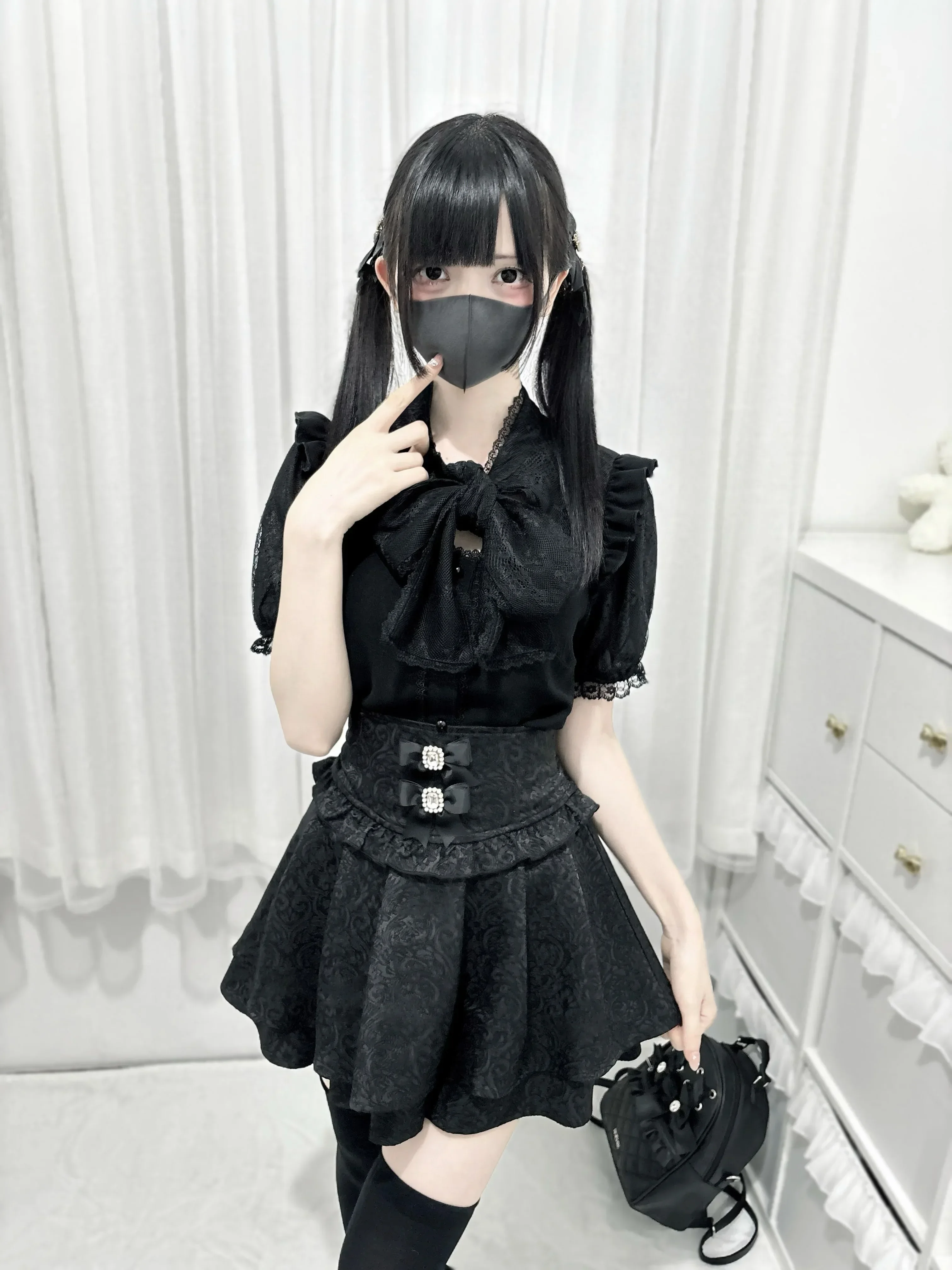 2025 New Summer Sweet Girls Bow Double-Layer Dark Pattern High Waist Short Skirt Mass-Produced Mine Series Lolita A-line Skirt