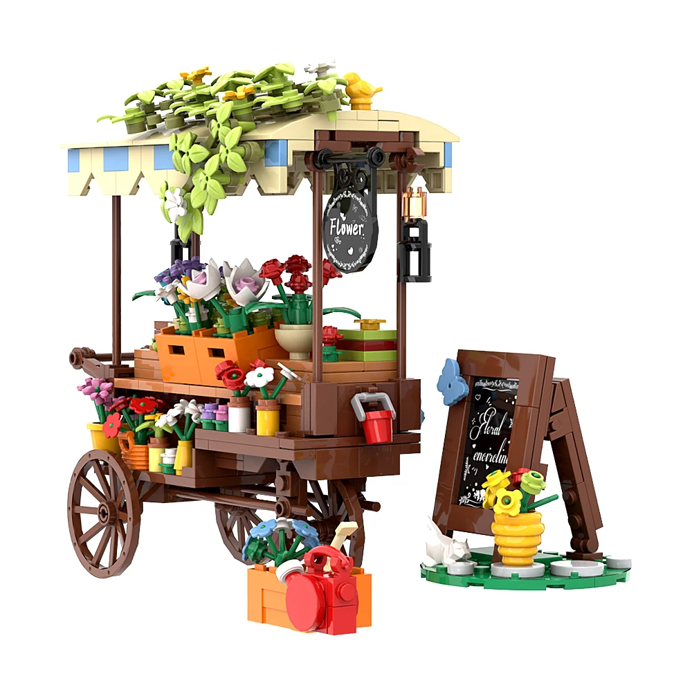 

MOC Float Design Street View Blocks Fantasy Bonsai Float Cartoon DIY Brick Toys Children's Valentine's Day Birthday Gift