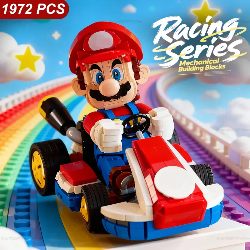 Nouveaux blocs de construction de Kart de course, ensemble de jeu éducatif créatif à monter soi-même, ensemble classique pour enfants et adultes, cadeau de noël, 1972 pièces