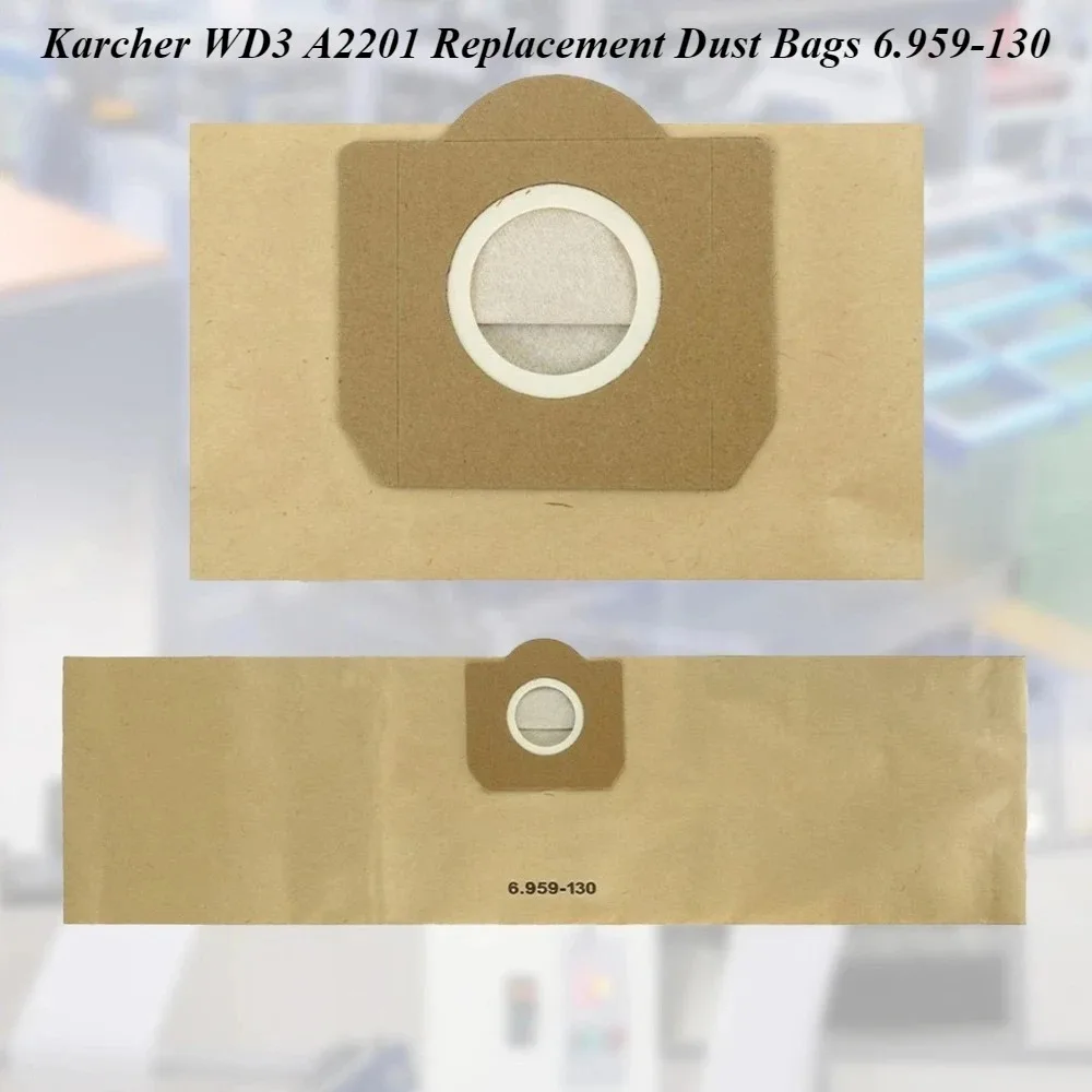 

Karcher WD3 A2201 Replacement Dust Bags 6.959-130 – Compatible with Industrial & Home Vacuum Cleaner Parts-10Pack