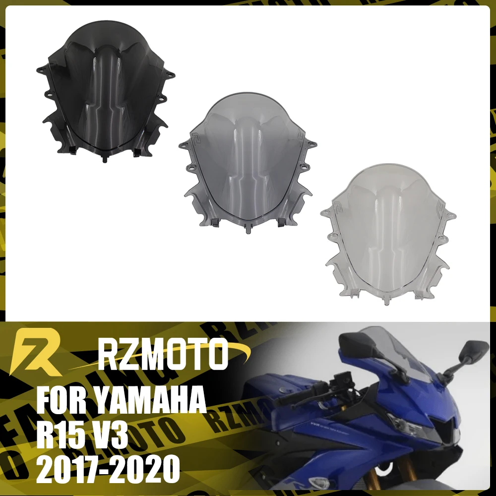 

Front Double Bubble Wind Deflector Windscreen For YAMAHA R15 V3 2017-2020 2018 2019 Motorcycle Accessories Windshield