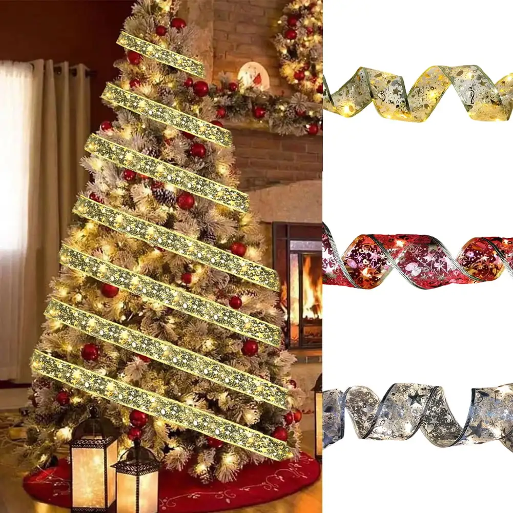 3 Meters Christmas Fairy Lights, Ribbon Christmas Lights Battery Operated String Lights