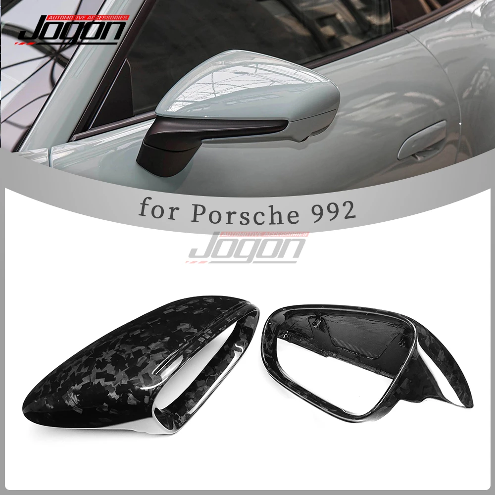 LHD For Porsche 992 911 J1 Taycan 2019-2023 Exterior Side Rearview Mirror Cap Clip On Type Cover Trim Replace Carbon Accessories