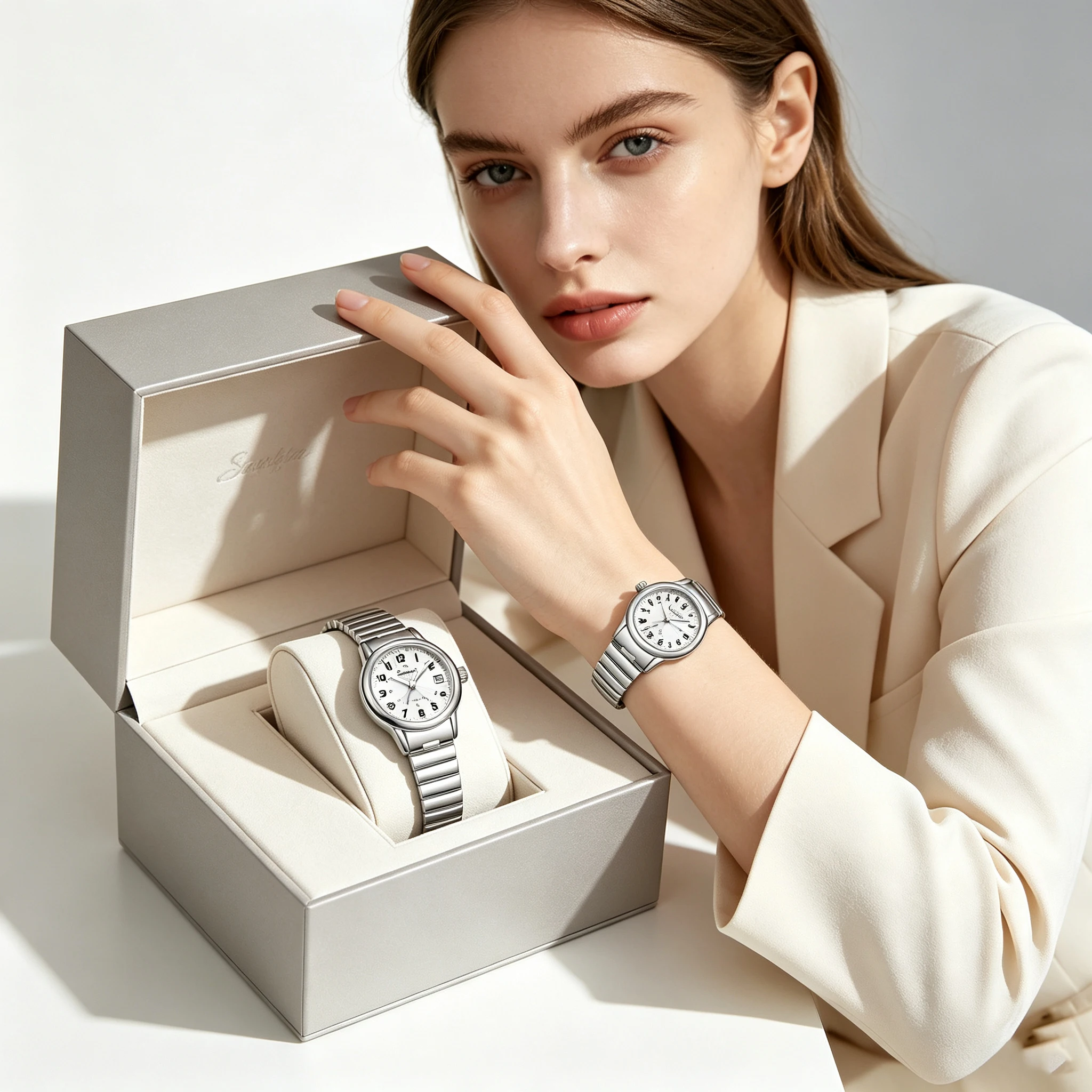 Sunkta Elegant New Quartz Wristwatch for Women Luxury Stainless Steel Waterproof Date Women's Watches Casual Ladies Watch Gifts
