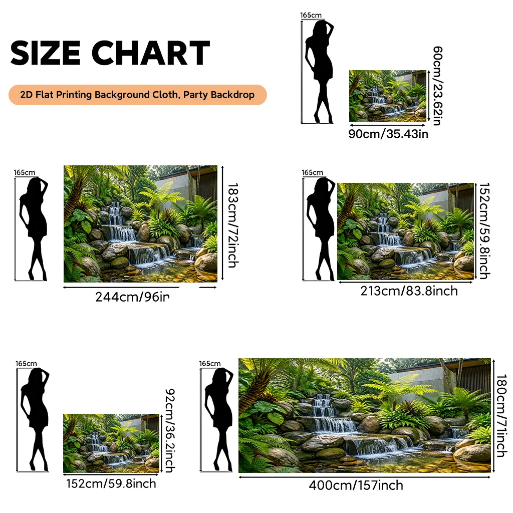 Premium Tropical Waterfall Nature Tapestry Backdrop Hanging Print Decor for Home Party Jungle Landscape Wallpaper Art Decoration