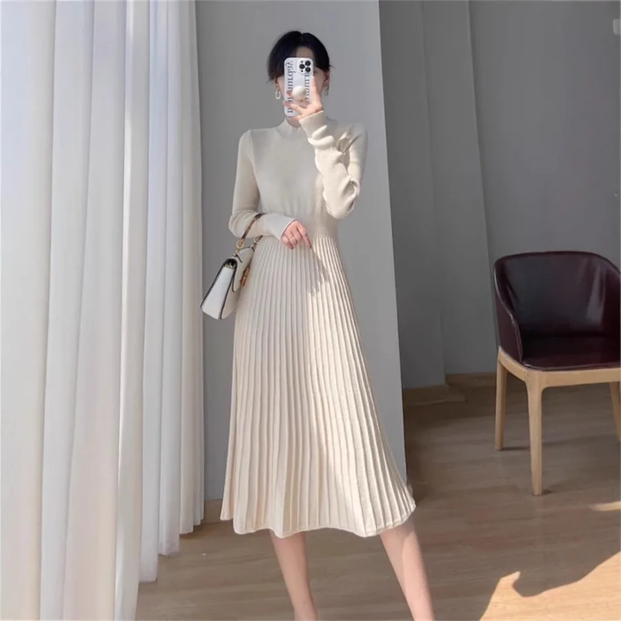 

【New style】With undercoat sweater long skirt children autumn and winter long sleeve small fragrant knitted dress New Year's sty