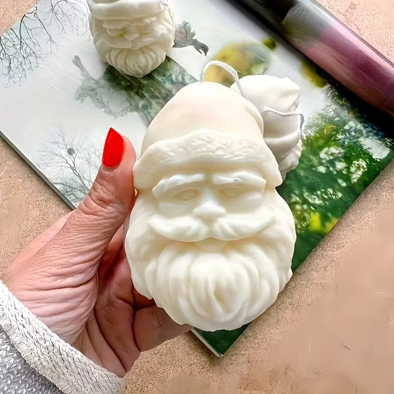Santa Claus Mold - Durable Silicone, Easy Release Non-Stick for Candle, Soap, Plaster, Resin, Clay, Concrete Crafts - Detailed B