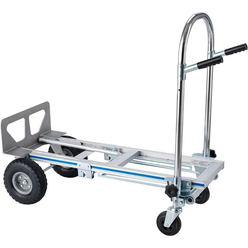 Truk tangan konvertibel aluminium tugas berat 3-in-1 tangan Dolly 770lbs kapasitas