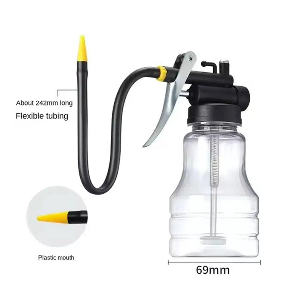 250ml Oiler Grease Guns Equipment High Pressure Pump Oiler Lubrication Oil Can Plastic Machine Oil Pot Extended Hose