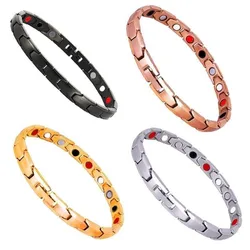Women Men Sleep Aid Jewelry Treatment Health Care Hematite Detachable Bangle Magnetic Therapy Bracelet Energy Healing