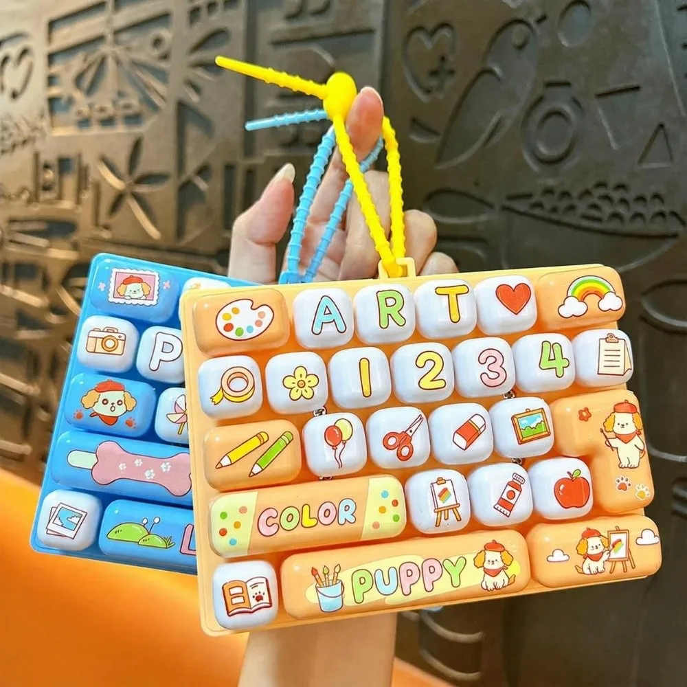 26-Key Mechanical Keyboard Keycap Clicker Decompression Button Fidget Keyboard Keychain Hand Relax Stress Relief Fidget