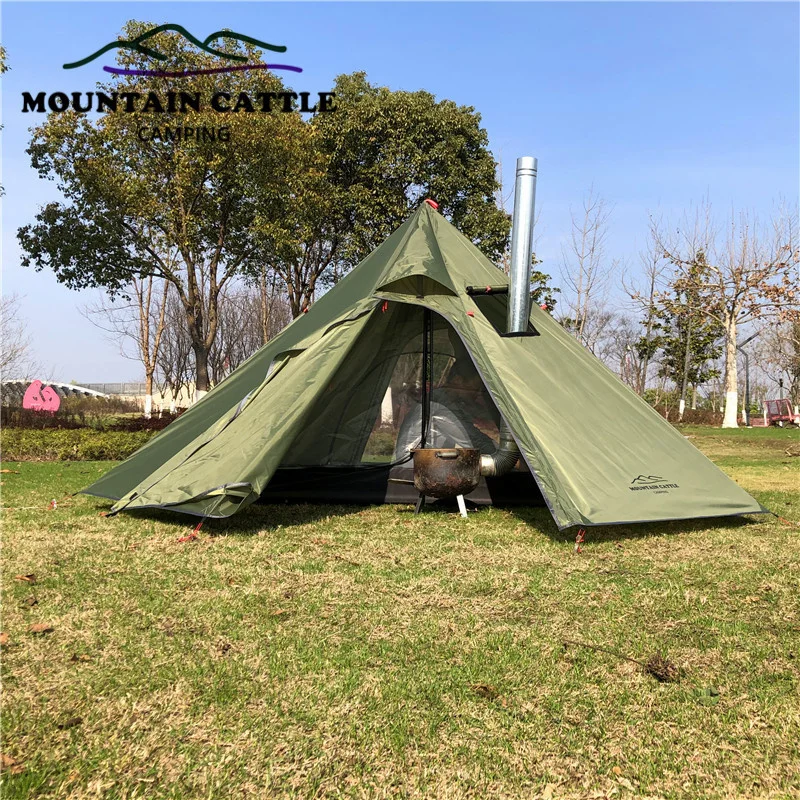 Ultraleve Outdoor Camping Teepee, Tenda Pirâmide, Tenda Rodless Grande, Mochila, Caminhadas Tendas, Toldos Abrigo, 3-4 Pessoas