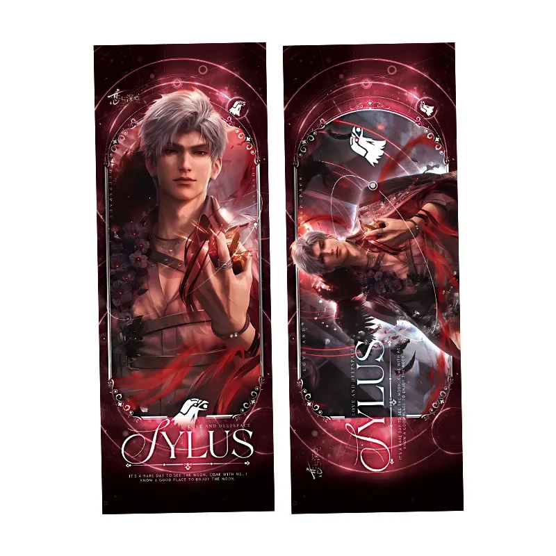 Love and Deepspace Xavier Zayne Rafayel Sylus Caleb Reverse Laser Card Ticket Double Sided Hot Stamping Bookmark Keychain view 5