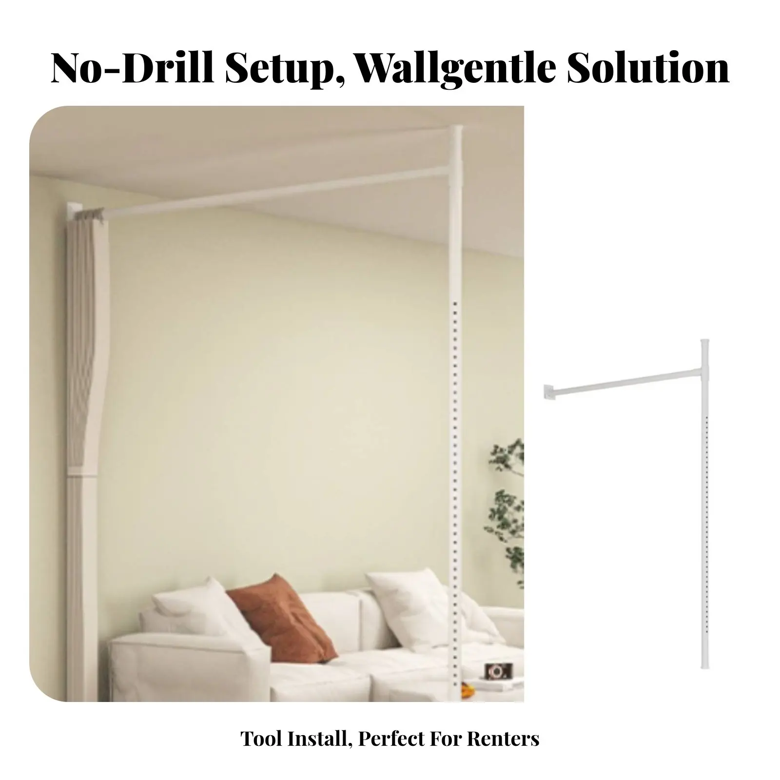 No-Drillstanding Folding Partition Drillnon-Invasive Installation Room Divider Foldable Design Allows Ventilation for Renters
