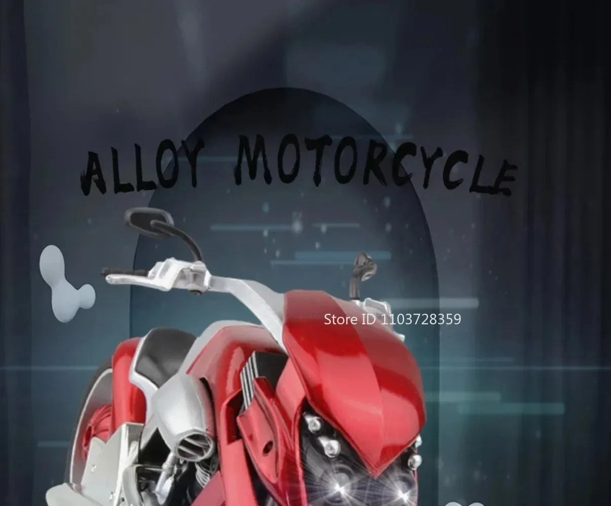 Maßstab 1:12 R3 V-REX Motorrad Modell Spielzeugauto Metallgehäuse Gummireifen Verknüpfung Lenkmotor Modelle Kinder Hobby Spielzeug – Detail 6