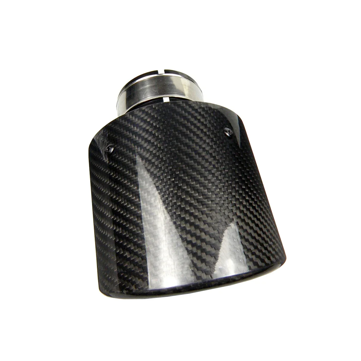 

New StyleCar Universal Oval Black Stainless Steel Carbon Fiber Exhaust Pipe Muffler Tip For BENZ AUDI Hyundai Car Modified