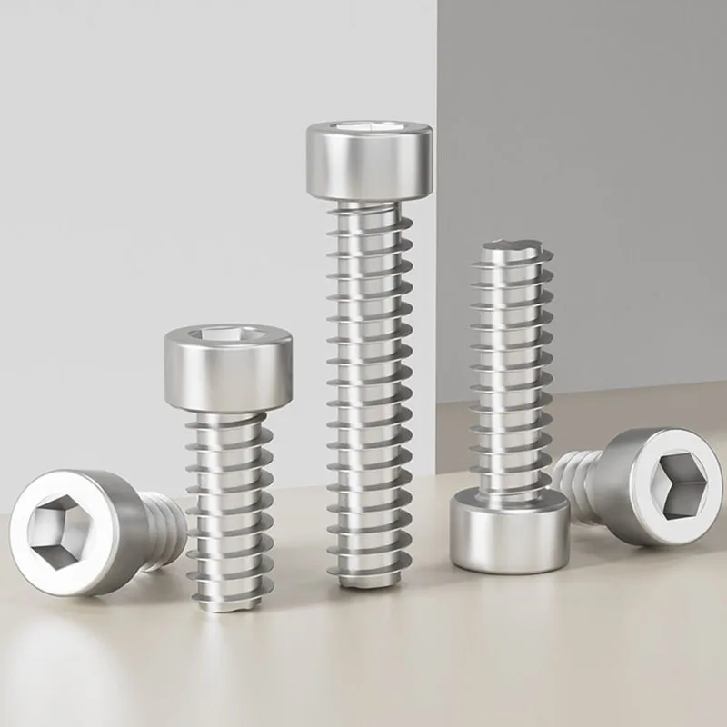 10~100Pcs M2 M2.6 M3M3.5M4M5 304 Stainless Steel Hex Socket Head Cap Self Tapping Screw Flat Point Tail Allen Head Tapping Screw