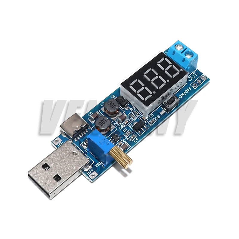 Boost Buck Converter USB Step UP / Down Power Supply Module DC-DC 5V to 3.3V / 12V Adjustable Out DC 1.2V-24V Module