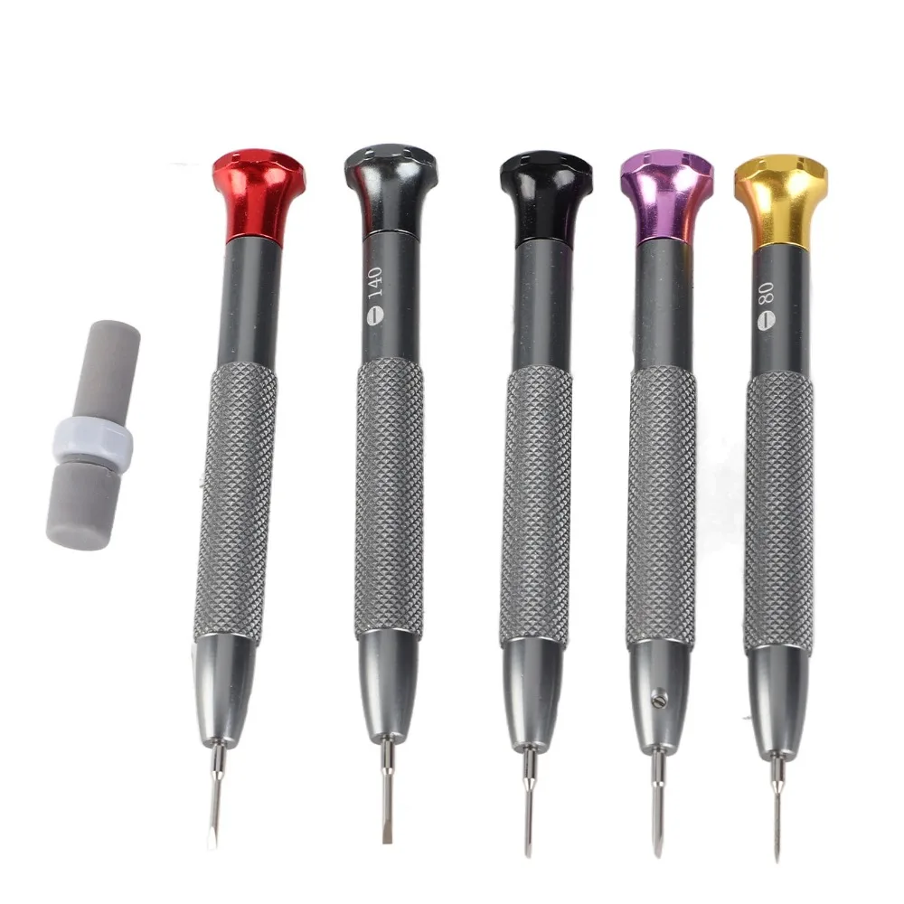 5Pcs Silver Watch Screwdriver Set Steel Various specifications Flat Head Screwdriver Watchmaker Maintenance Kit