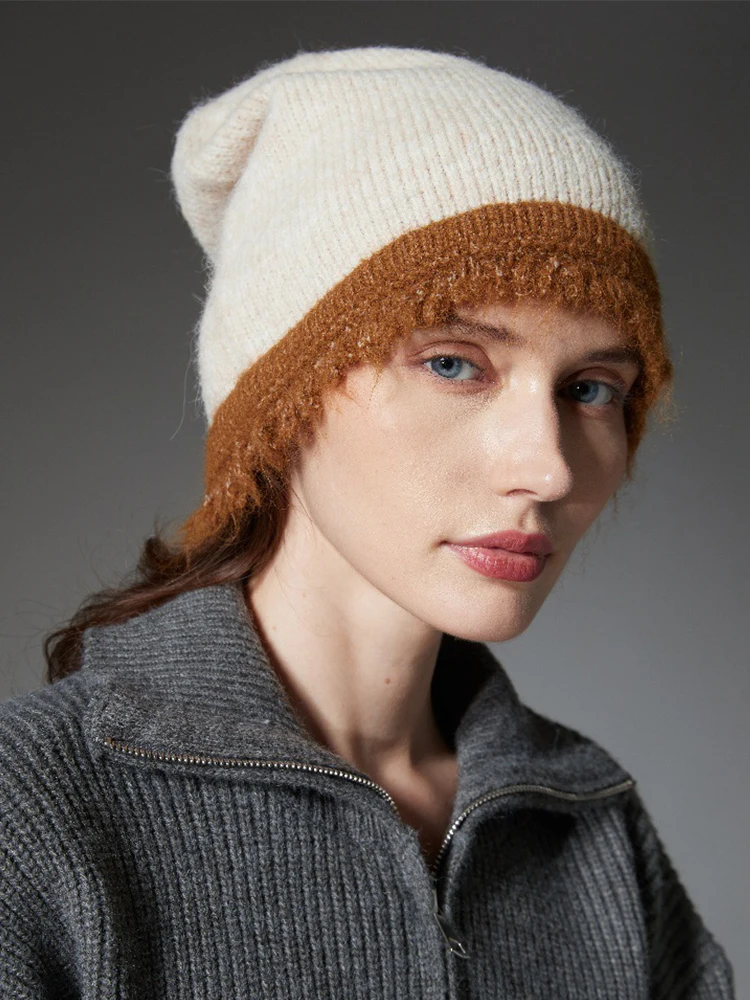 

Winter Women Color Patchwork Hat Female Ladies Men Casual Warm Beanie Hats Knitted Cover Head Caps Adult Mujer Male Unisex New