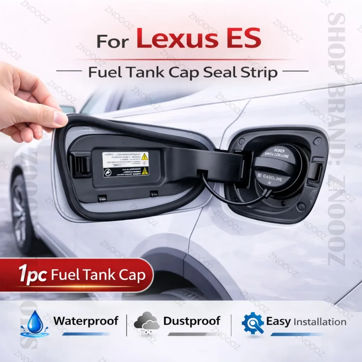 Car Seal Strip Rubber Double Layer Dustproof Waterproof Sealing Protector Gas Cap Trim 1pc Fuel Tank Cover For Lexus ES