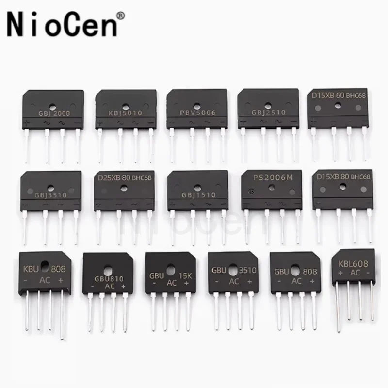 

5pcs/lot GBU408 GBU610 GBU805 GBU806 GBU808 GBU1006 GBU1010 GBU1510 GBU2506 GBU2510 GBU3510 10A 25A 35A 50A Bridge Rectifiers