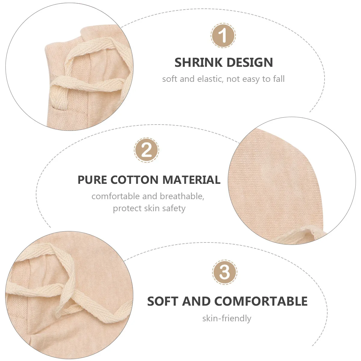 

3 пары детских варежек-антицарапинок для новорожденных, перчатки из чистого хлопка, мягкие защитные теплые чехлы для рук для мальчиков и девочек