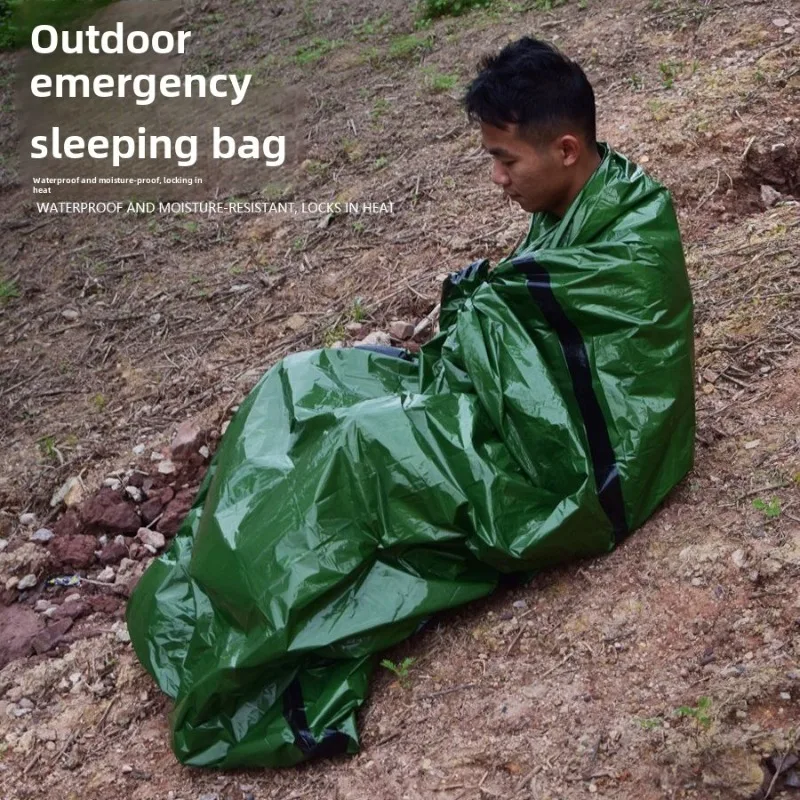 PE Aluminum Film Outdoor Camping Emergency Sleeping Bag, Cold Proof and Disaster Relief Emergency Warm Sleeping Bag