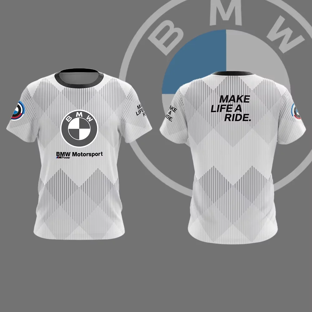 

2025 Summer BMW Men's Brand Quick-drying T-shirt Short-sleeved Motorcycle Racing New Comfortable Casual Loose Fashion Breathable