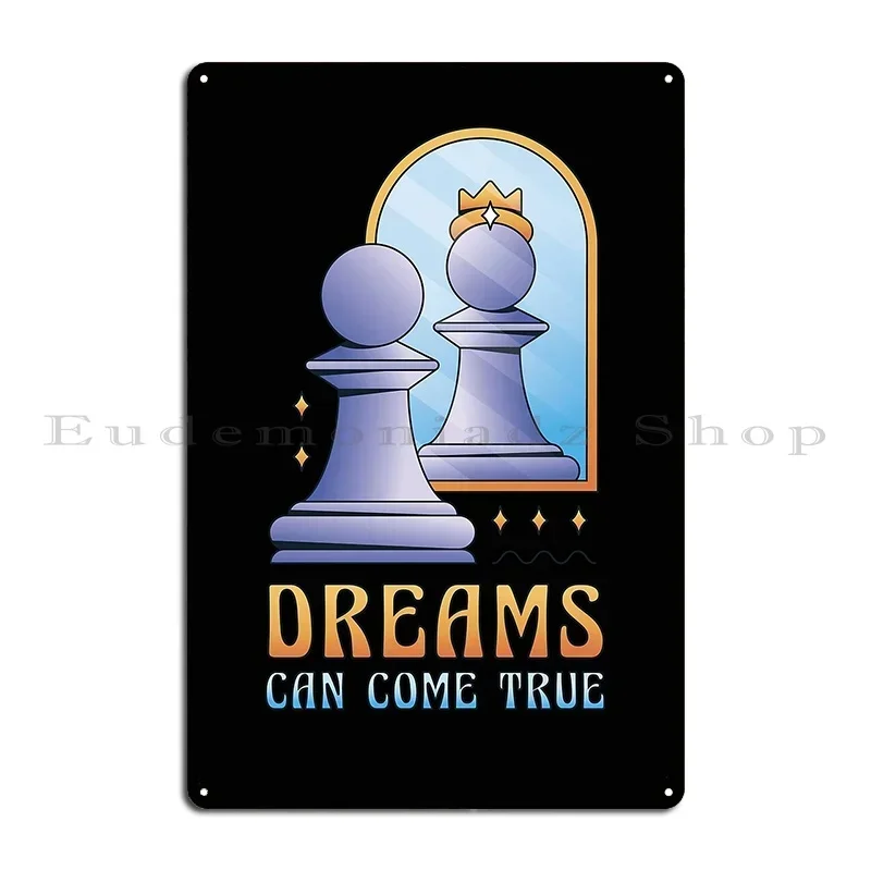 Chess Player Chess Piece Metal Plaque Personalized Mural Wall Custom Design Club Tin Sign Poster