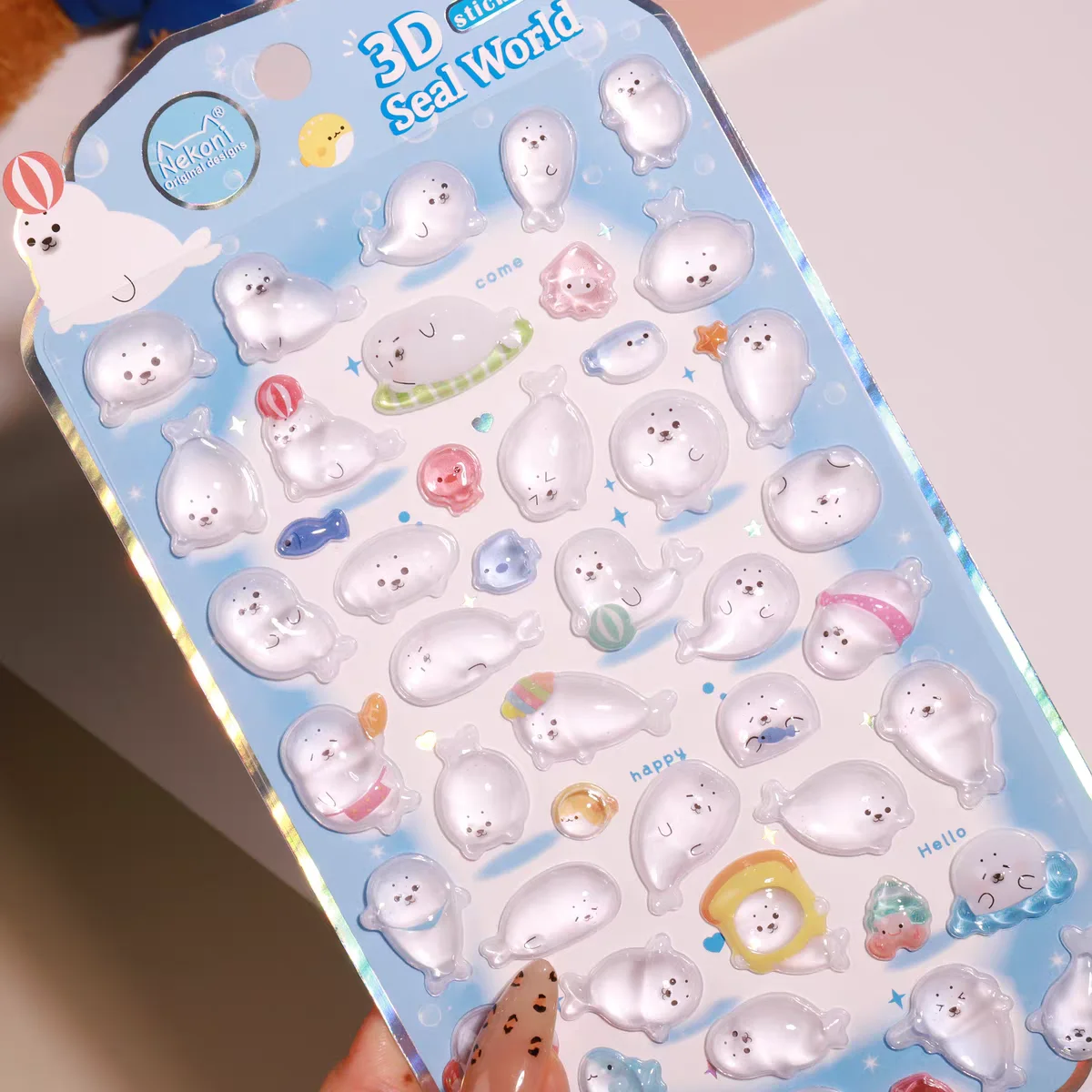 NEKONI ثلاثية الأبعاد الحيوانات البطريق ختم العالم الإغاثة ملصقات سكرابوكينغ DIY بها بنفسك المجلات القرطاسية مذكرات ملصقات لطيف اللوازم المدرسية #2
