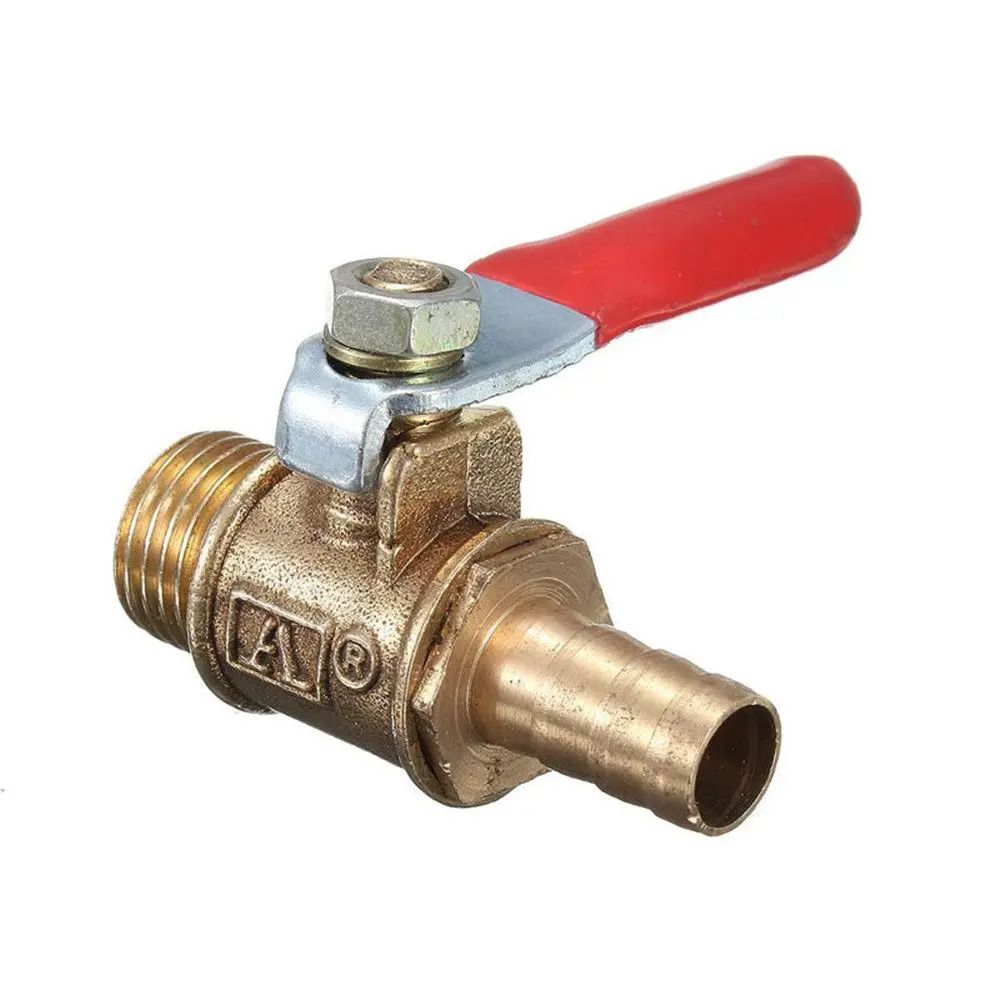 Red Handle Male Threaded Piping System 8mm Motorized Ball Valve Pipe Ball Valve 1/4\'\' Brass Ball Valve