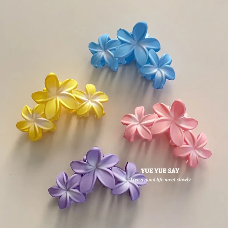 Fashion Elegant gradient Flower Large Claw Clip For Women Girls Sweet Hair Claw Crab Hair Clamps Clip Barrette Hair Accessories