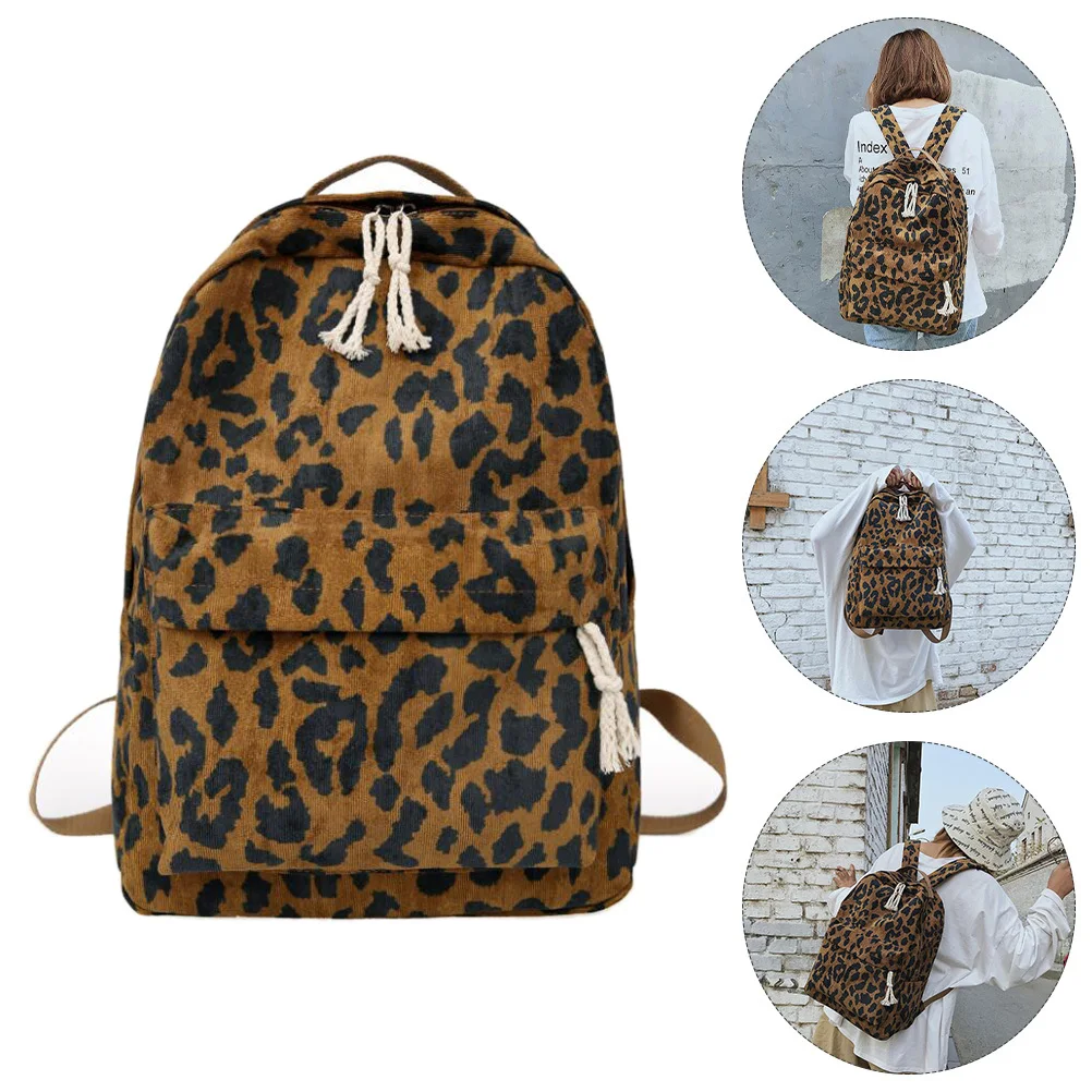 1 قطعة حقيبة ظهر الطالب ليوبارد الموضة سعة كبيرة مدرسة السفر في الهواء الطلق حقيبة مريحة دائم ليوبارد على ظهره #3