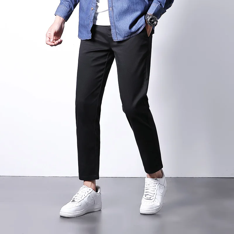 GIOIOMen's Casual Pants，2025Spring and Summer New Pure Cotton Straight Cropped Casual Pants，Fashion Men's Pants