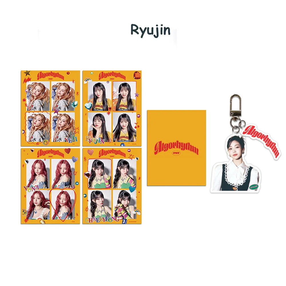 5 Pçs/set KPOP ITZY Algoritmo Álbum Photocards Chaveiro YEJI RYUJIN YUNA CHAERYEONG Membro Chaveiro Cartão Postal Fãs Coleção Presente