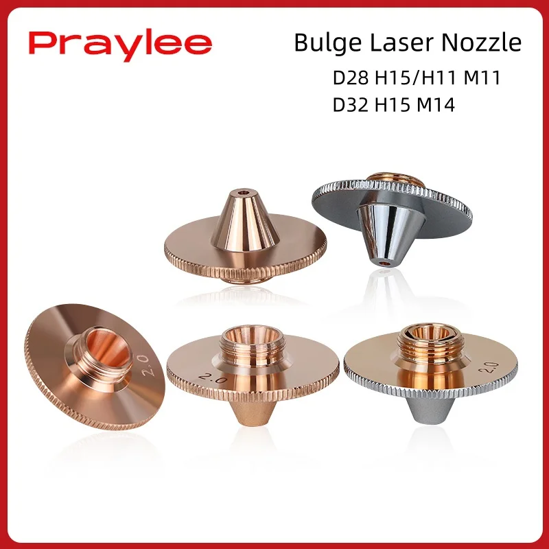 Bulge Laser Welding Nozzle Single Chrome-Plating Double Layer Caliber 0.8-6.0 D28 H11 H15 M11 for Precitec HANS HSG Cutting Head