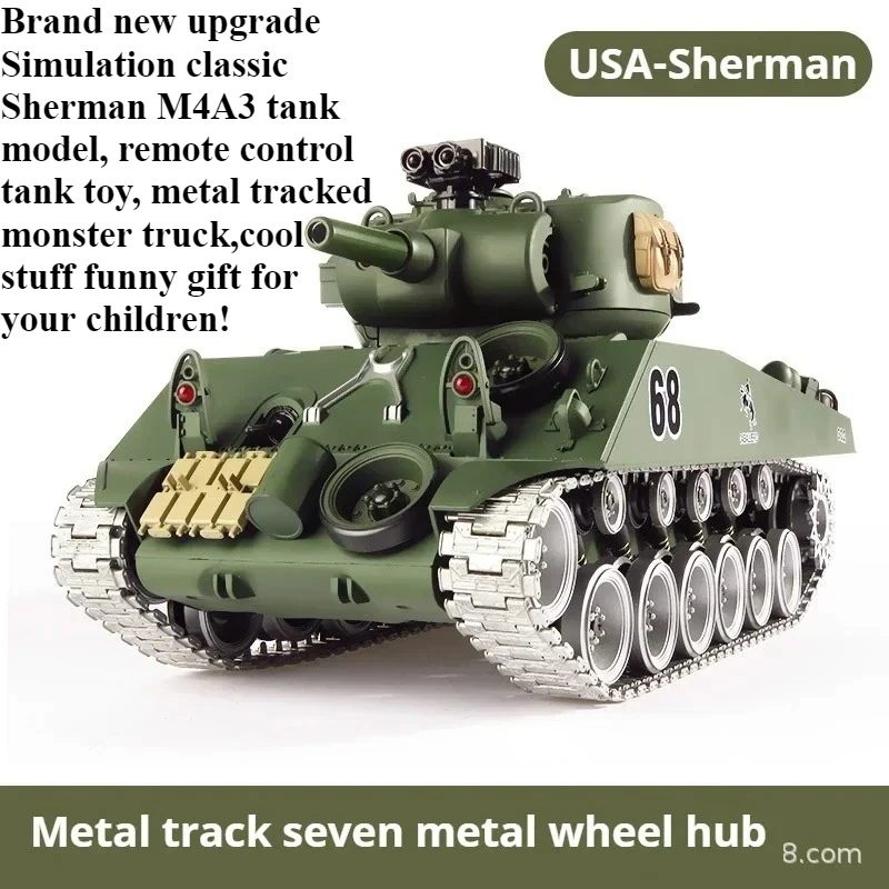 Cool Stuff Rc Cars per adulti Regalo divertente-1:18 M4A3 Modello di carro armato Rc, Auto telecomandata, Telaio robot RC, Giocattoli per bambini, Monster Truck