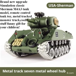Cool Stuff Rc Cars for Adults Funny Gift-1:18 M4A3 Rc Tank Model,Remote Control Car,Rc Robot Chassis,Toys for Kids,Monster Truck
