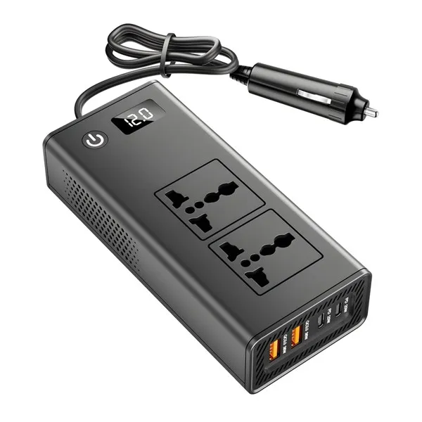 

Discount 200W Car Power Inverter, 12V to 220V Car Inverter, 20W USB-C/USB-Fast Charger QC 3.0(36W)/Dual AC Outlet/Car Charger
