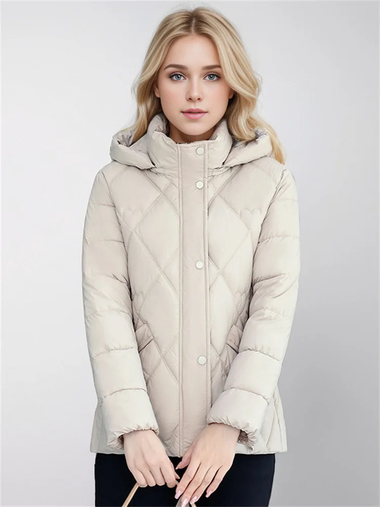 

Women's Jacket In Padded Clothing Winter 2024 New Vogue Hooded Stand Collar Thicken For Warmth Slim Fit Jacket